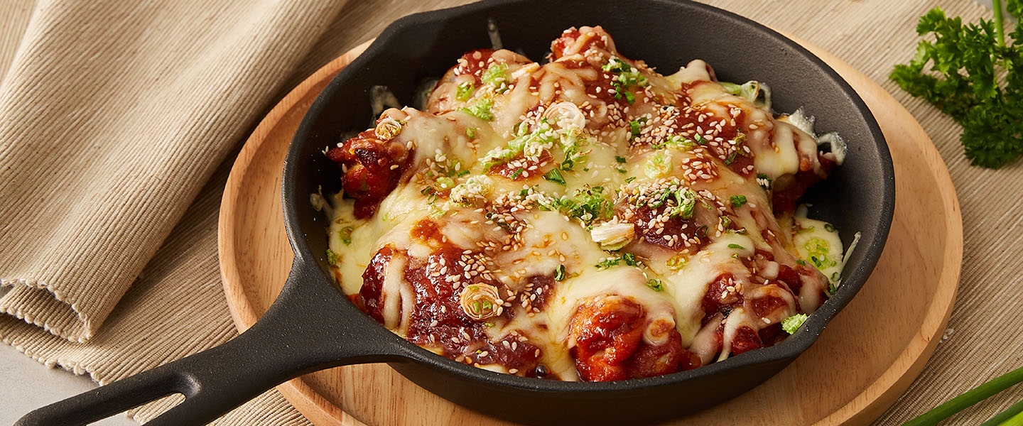 Korean-Style Fire Chicken ( Buldak ) With Cheese Recipe